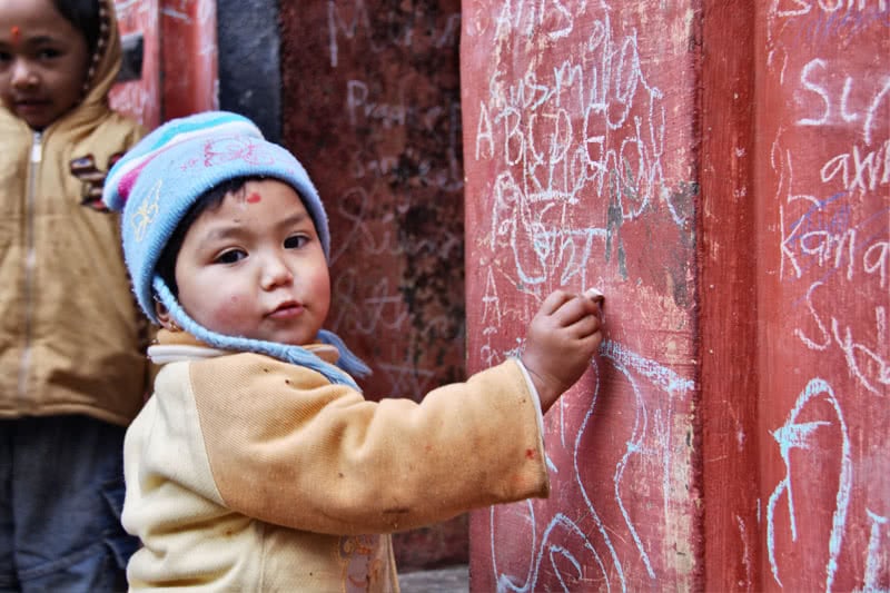 Scribbling the alphabets 