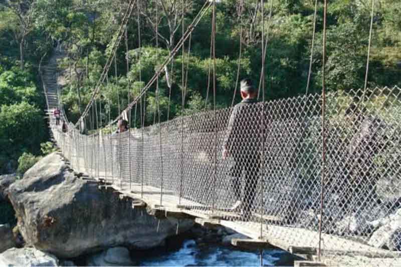 Suspension Bridge on the Way to Bahundanda