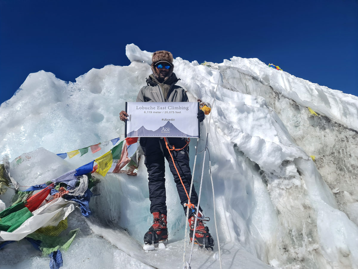 Top Trekking Peaks in Nepal 8 At the summit of Lobuche East
