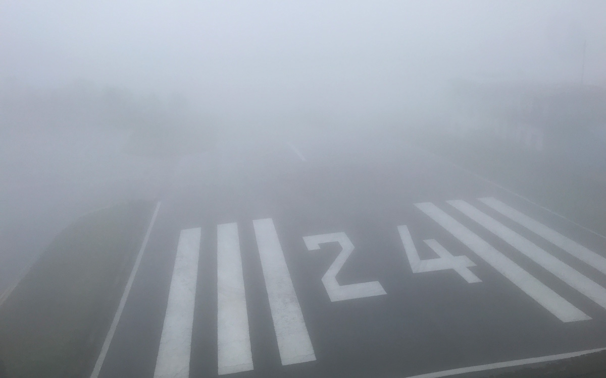 Poor visibility at Lukla Airport due to bad weather