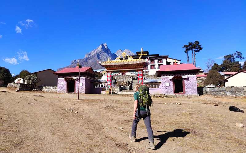 Walking steadily during trekking