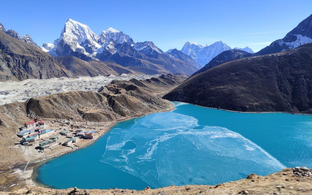 View of Gokyo lake from Gokyo Ri