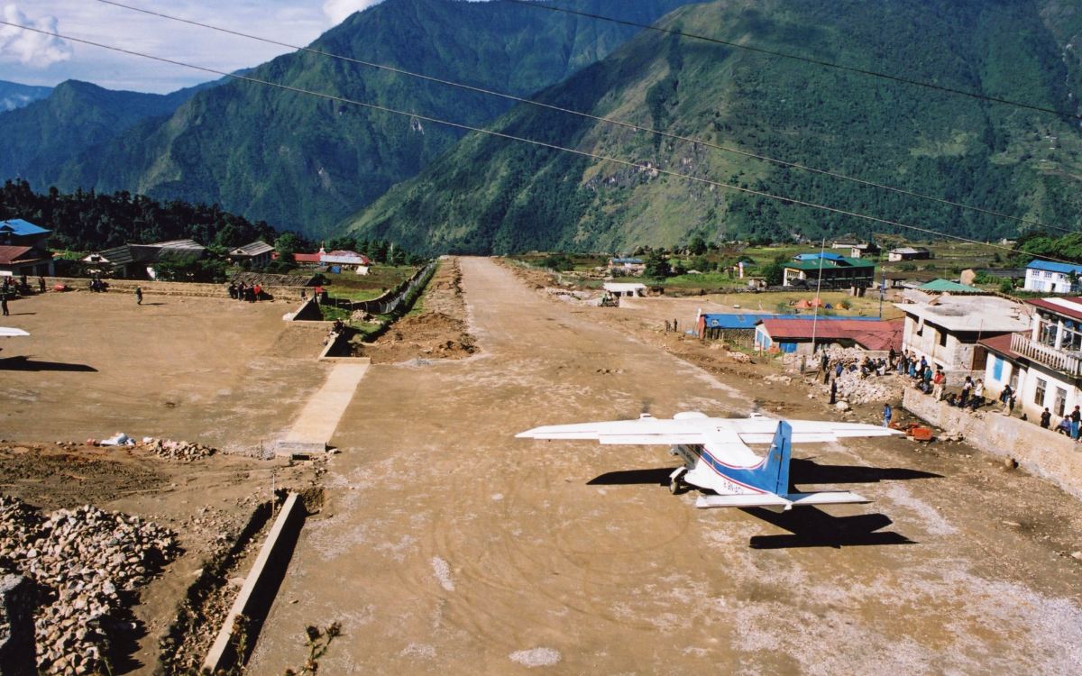 Lukla airport before it was tarred