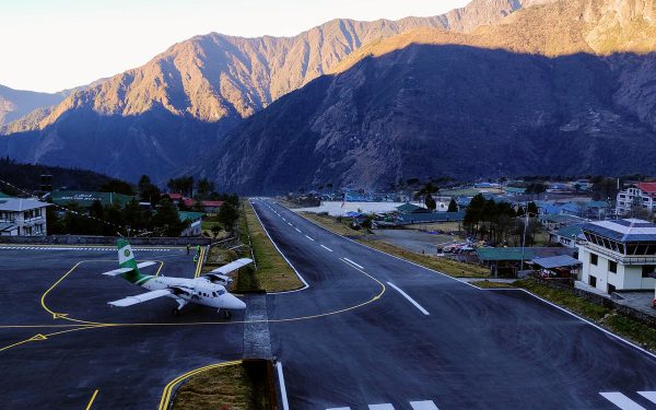 Lukla airport takeoff