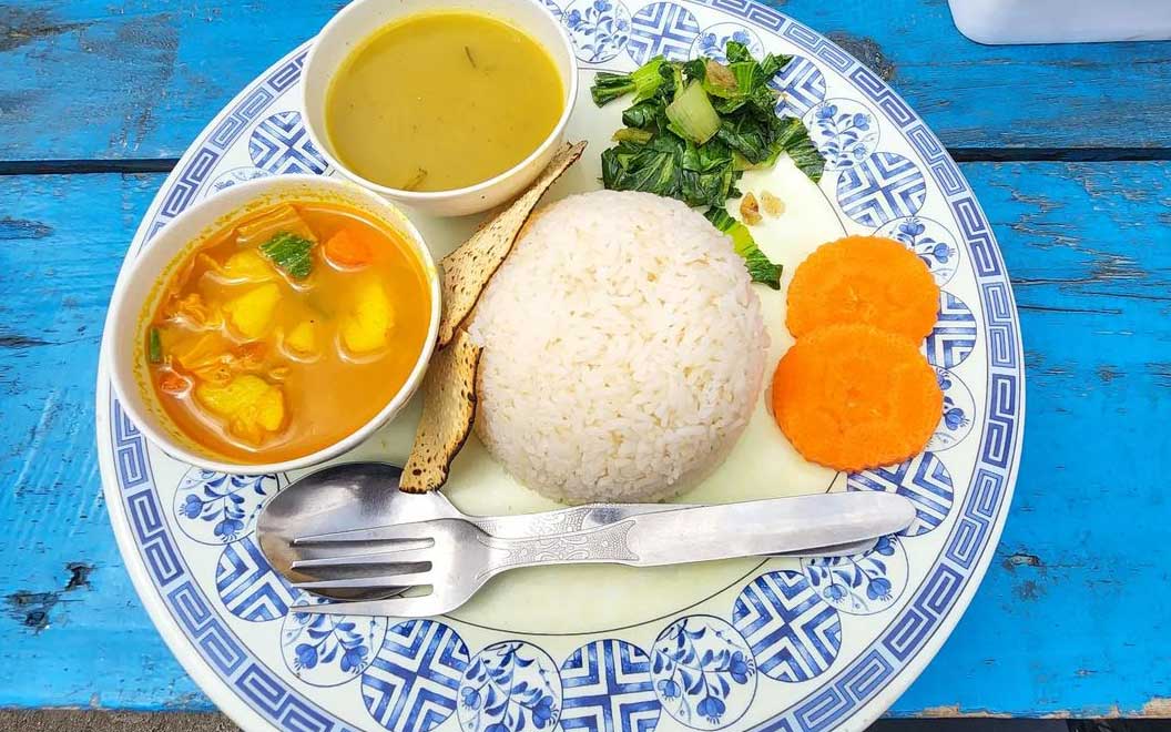 Dal Bhat a staple food on everest base camp trek