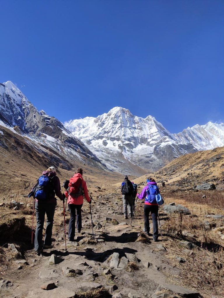 Trekking towards Annapurna base camp