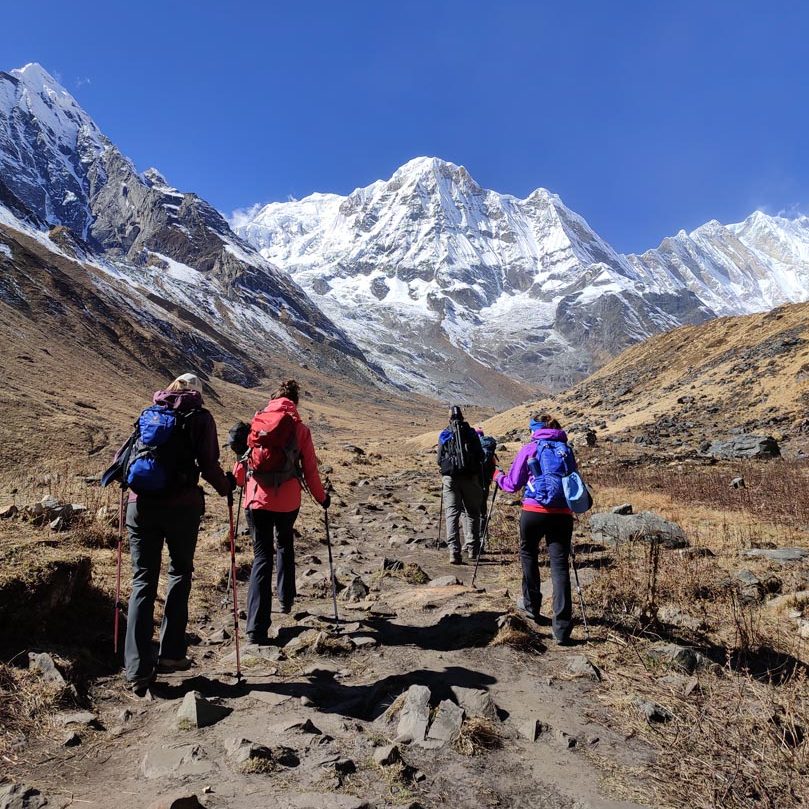 Trekking towards Annapurna base camp