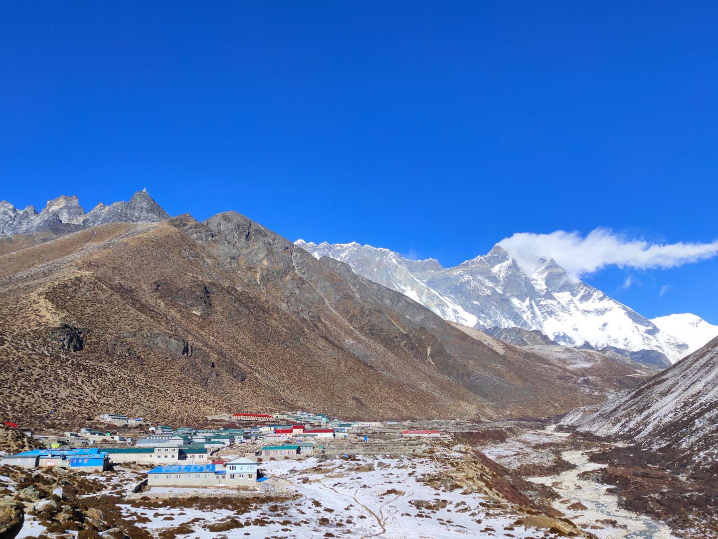 Dingboche village at an altitude of 4,350 m