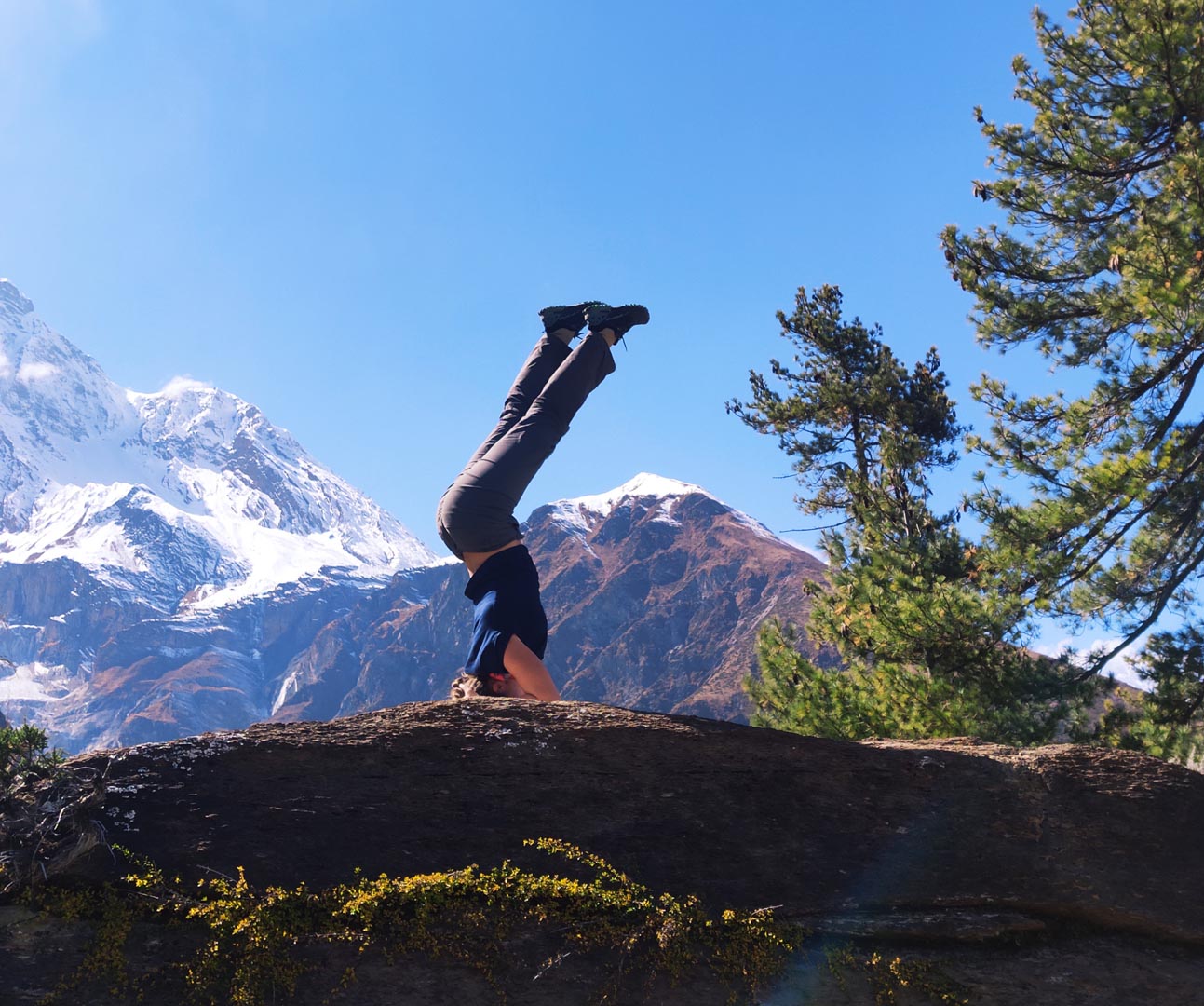 Yoga in the Mountains.