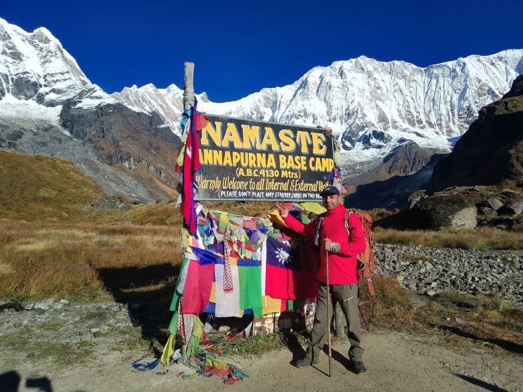 Rajendra Neupane at Annapurna Base Camp