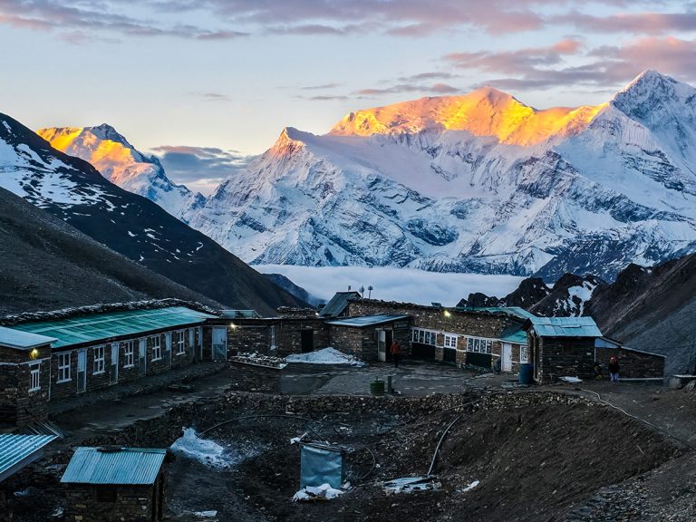 Early morning view of Thorong High Camp