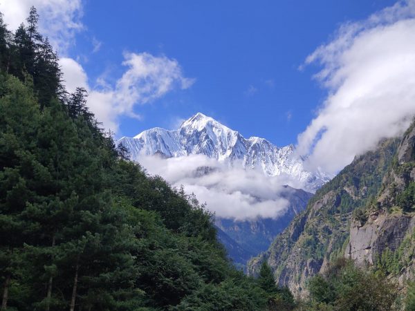 View of Annapurna II mountain from Chame, Manang