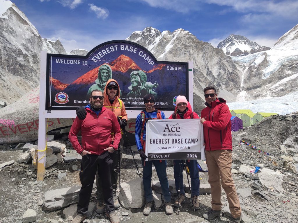 Trekking group at Everest Base Camp