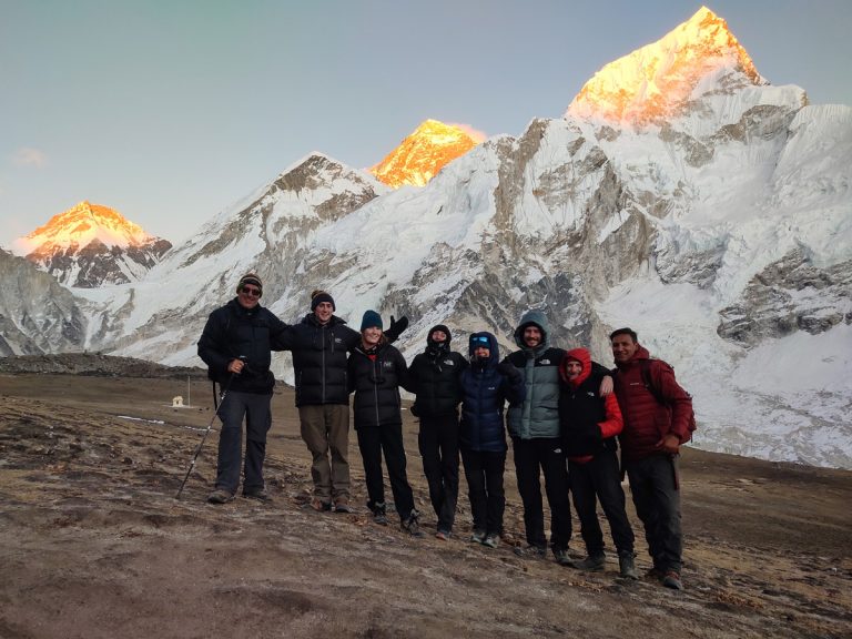 Trekkers soak in the magical sunset views from Kala Patthar during Everest Base Camp Trek
