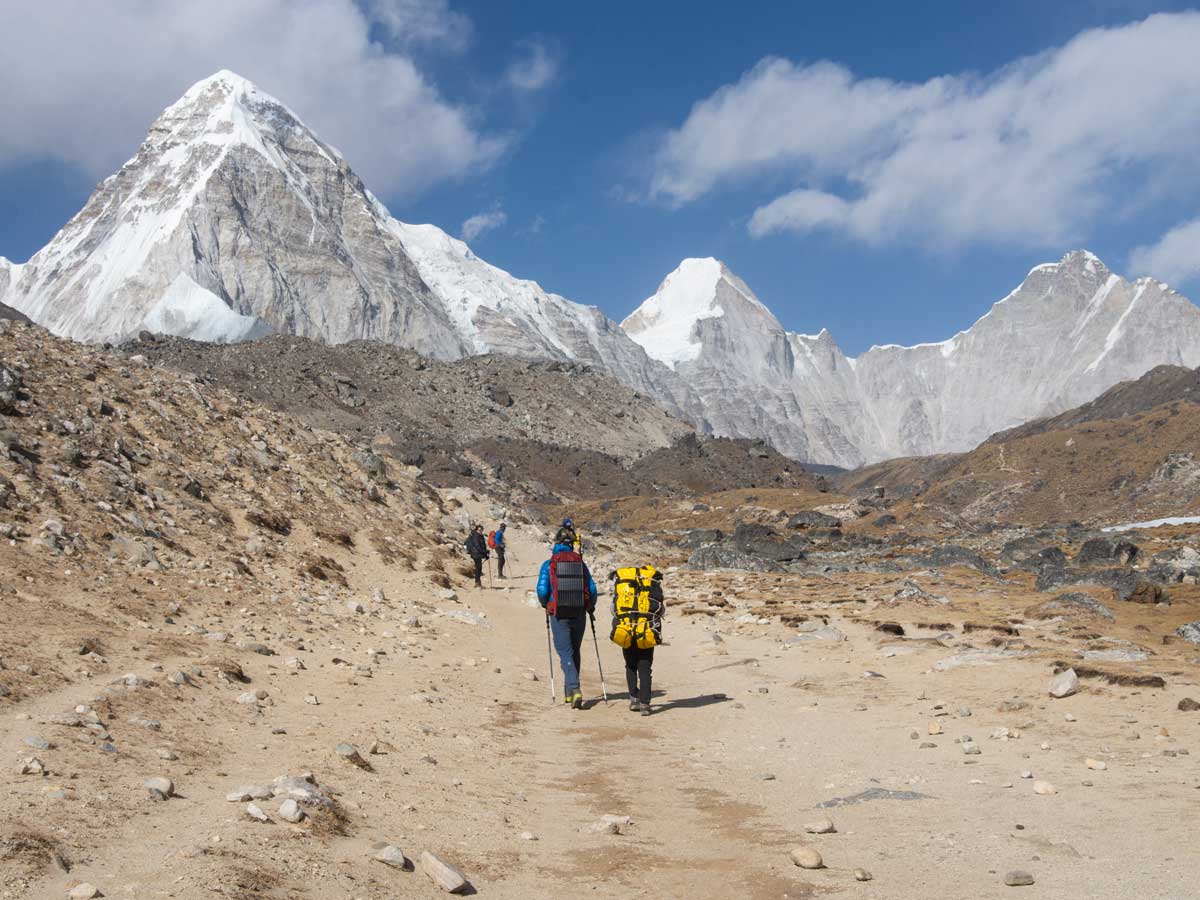 Is Everest Base Camp Trek Suitable for Beginners? 1 Trekkers heading towards Lobuche during EBC Trek