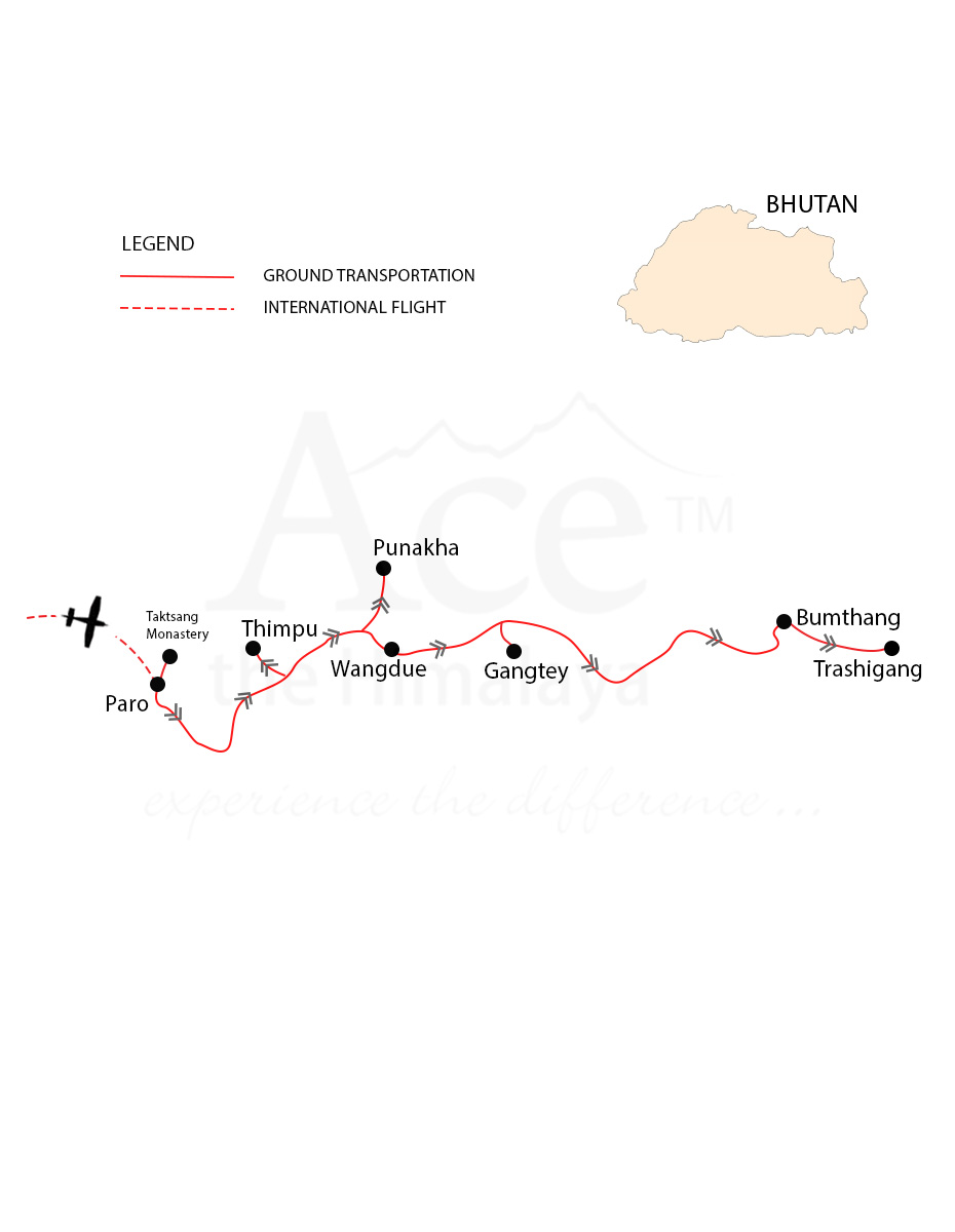 Mongar and Trashigang map