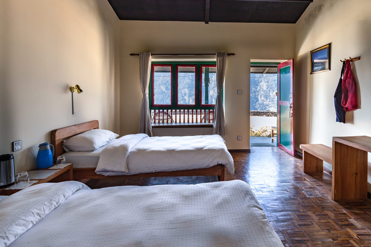 Bedroom of Mountain Lodges of Nepal Landruk Bedroom of Mountain Lodges of Nepal Landruk
