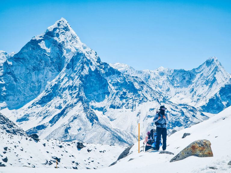 Stunning Amadablam on the way to Dzongla from Cho La Pass