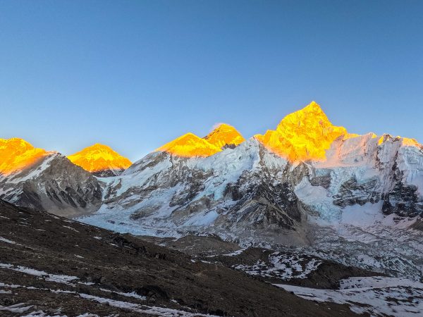 Sunset view over mount Everest from Kala Patthar