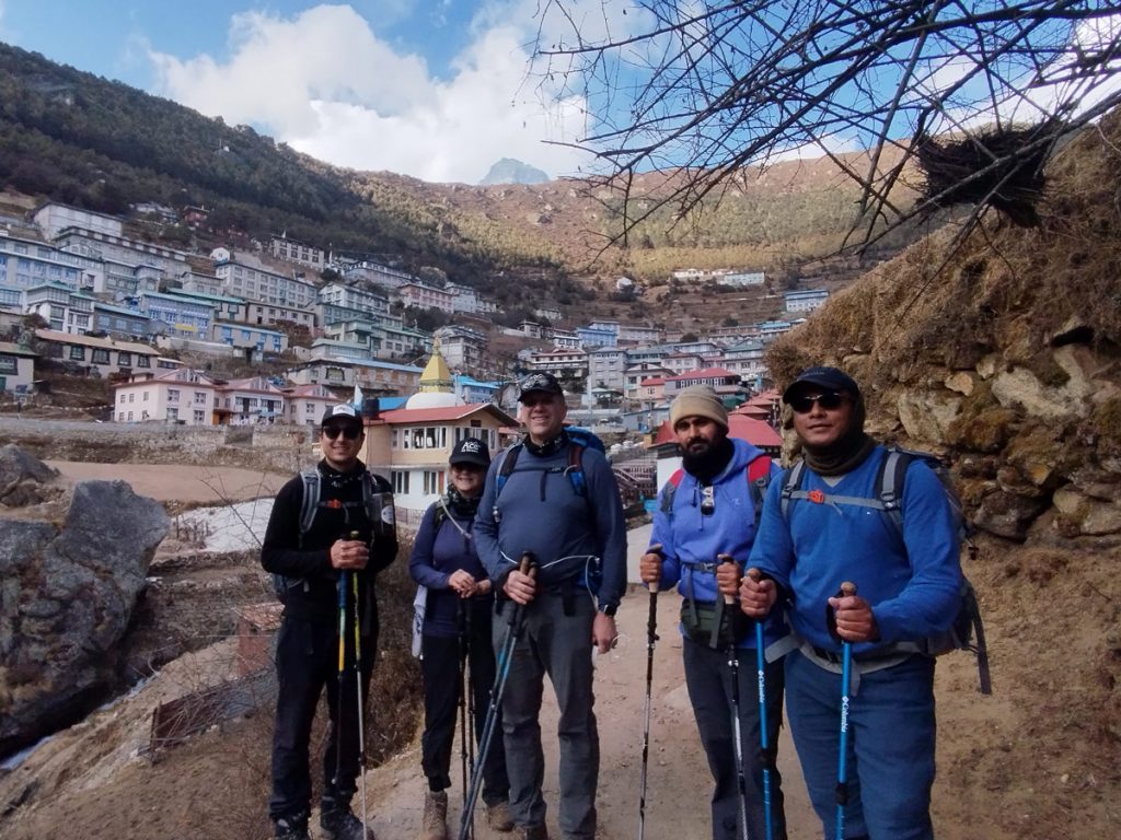 Arriving at Namche Bazaar