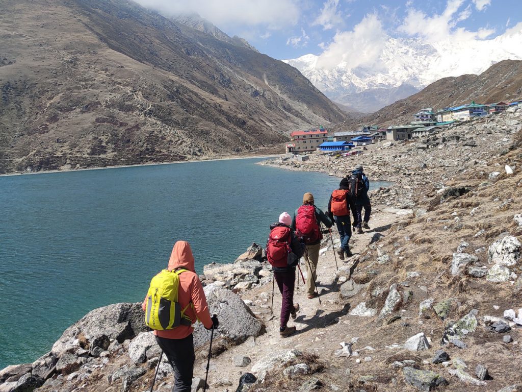 Everest Base Camp vs Gokyo Lakes: Which Trek Should You Choose? 13 Trekkers arriving at Gokyo Lake