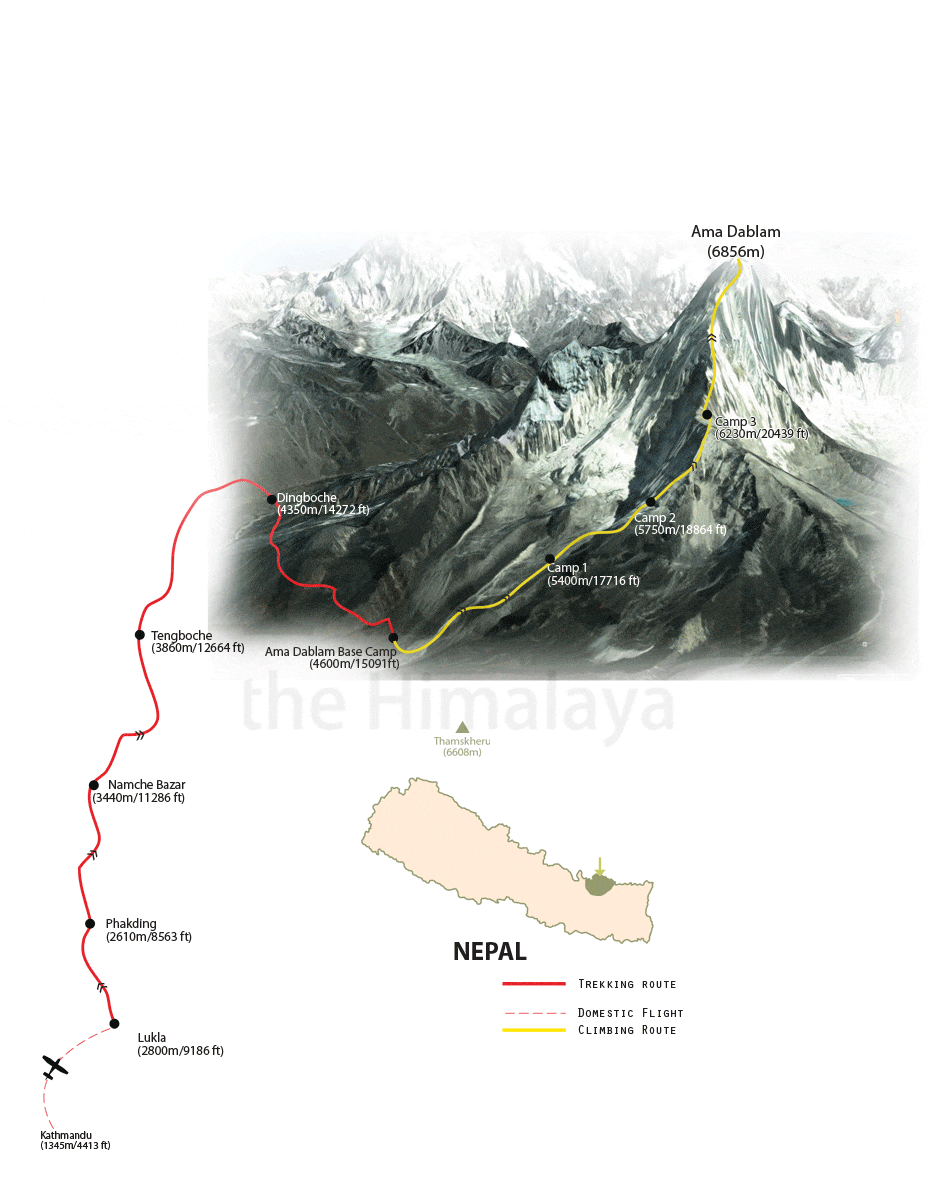 Ama Dablam Expedition map