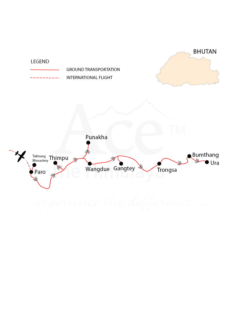 Bhutan Ura Yakchoe map