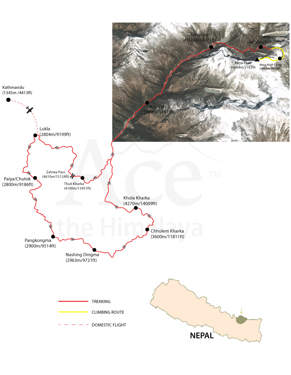 Mera Peak Climbing map