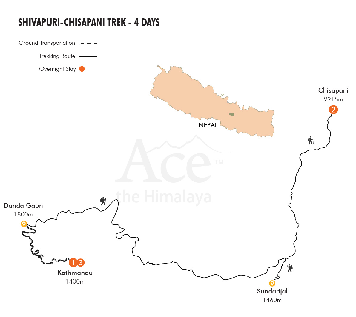 Shivapuri-Chisapani Trek map