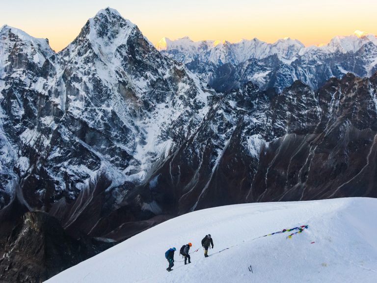 Lobuche East Climbing, standing at the top with pride