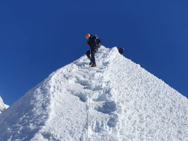 Descending from Island Peak summit