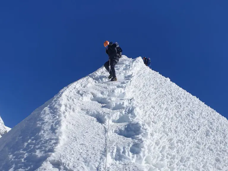 Descending from Island Peak summit
