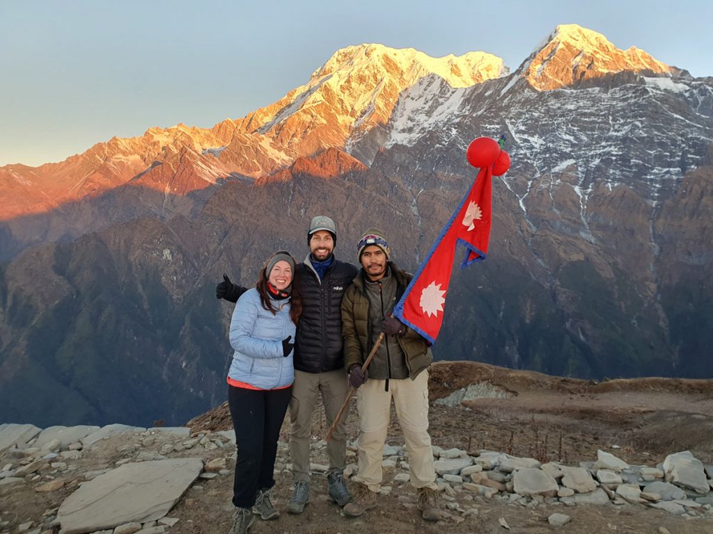 Happy trekkers at Mardi Himal View Point