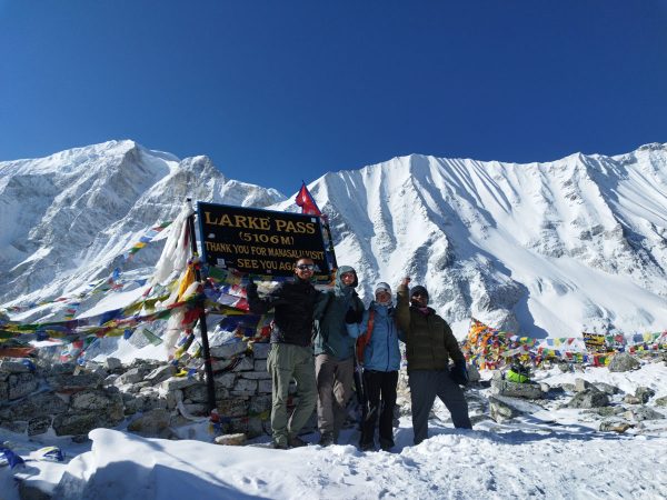 Joyous at Larkya La Pass