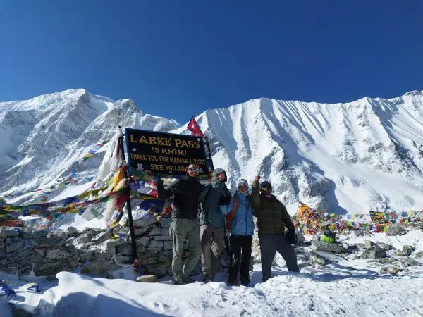 Joyous at Larkya La Pass