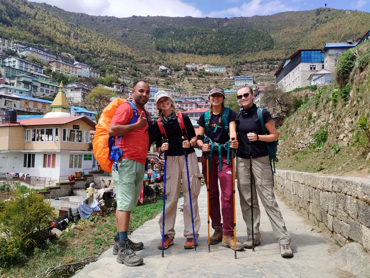 Made it to Namche Bazaar with big smiles