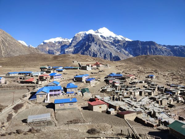 Nar village with Kanguru mountain in background