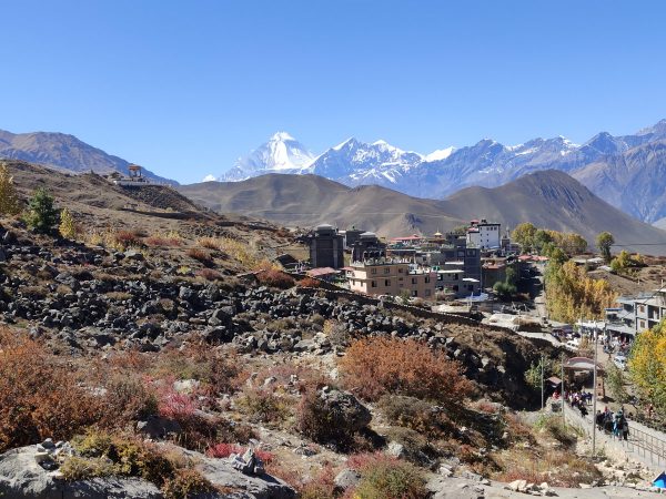Stunning view of Dhaulagiri mountain from Muktinath