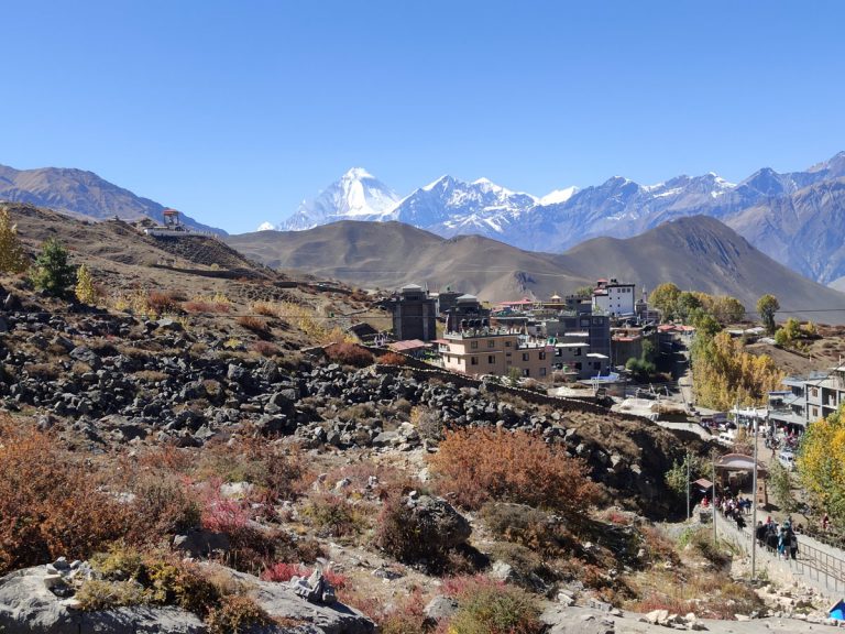 Stunning view of Dhaulagiri mountain from Muktinath