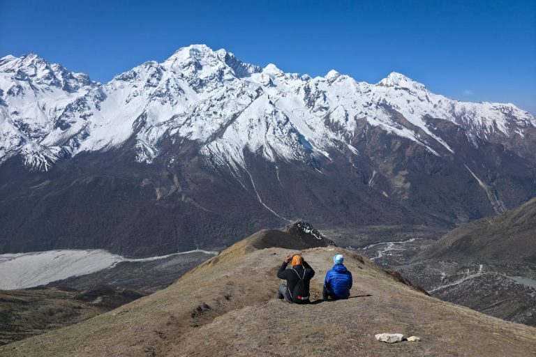 Taking in the Himalayan views on the Langtang Valley Trek