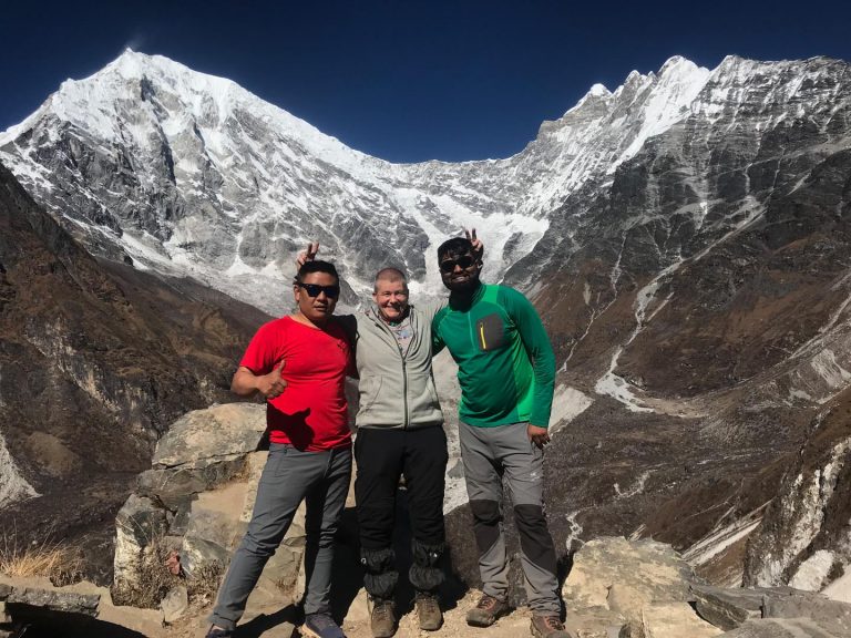 On top of Kyanjing Ri with Mt Langtang Lirung in background