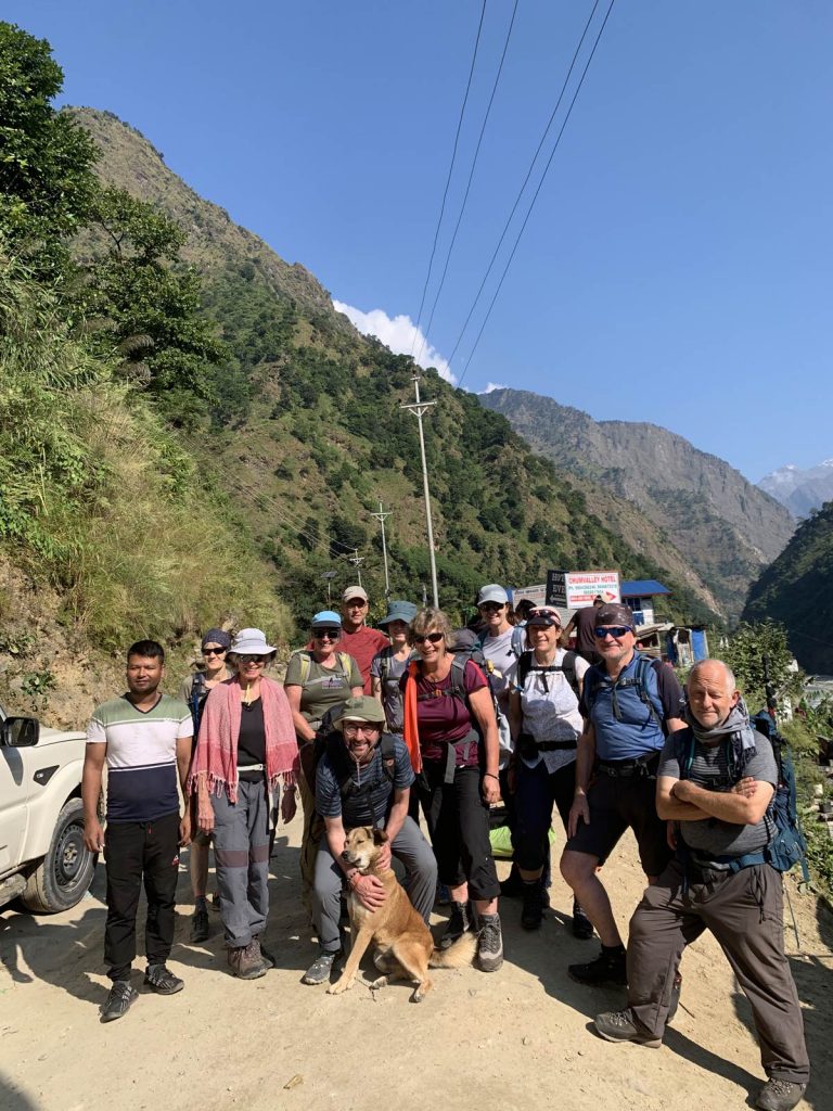 Trekkers at Machha Khola