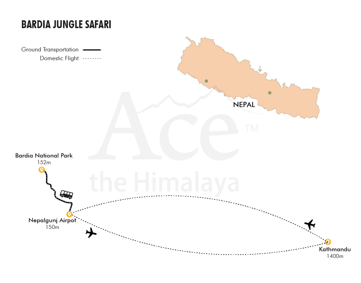 Bardiya Jungle Safari map