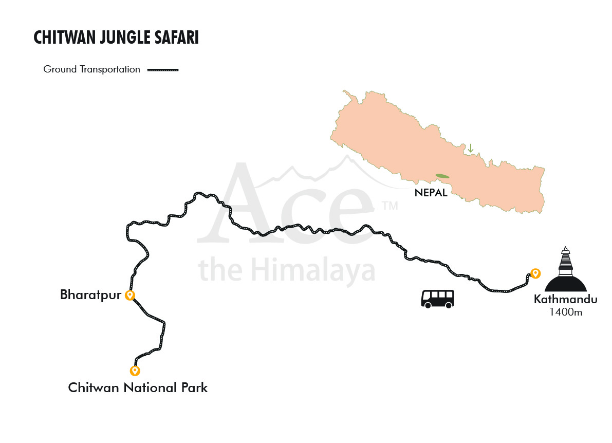 Chitwan Jungle Safari map