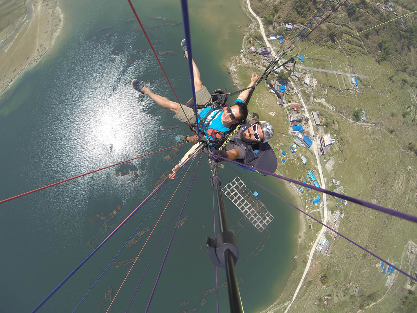 Paragliding above Phewa Lake