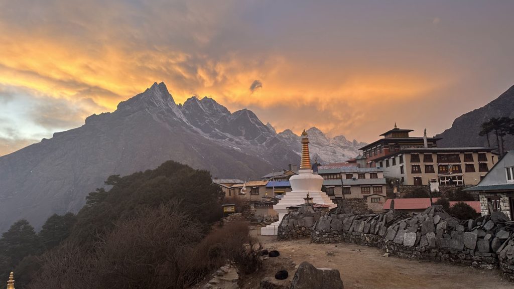 Sunset view of Tengboche Monastery