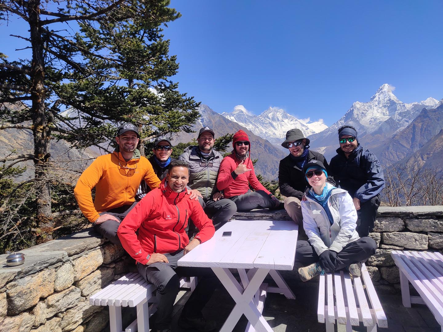 Trekking group enjoying at Hotel Everest View
