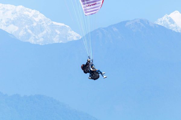 Paragliding in Pokhara close up view