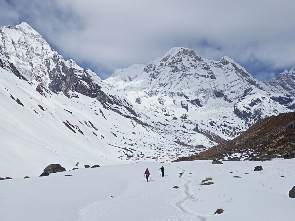 Snow covered trail of Annapurna Base Camp
