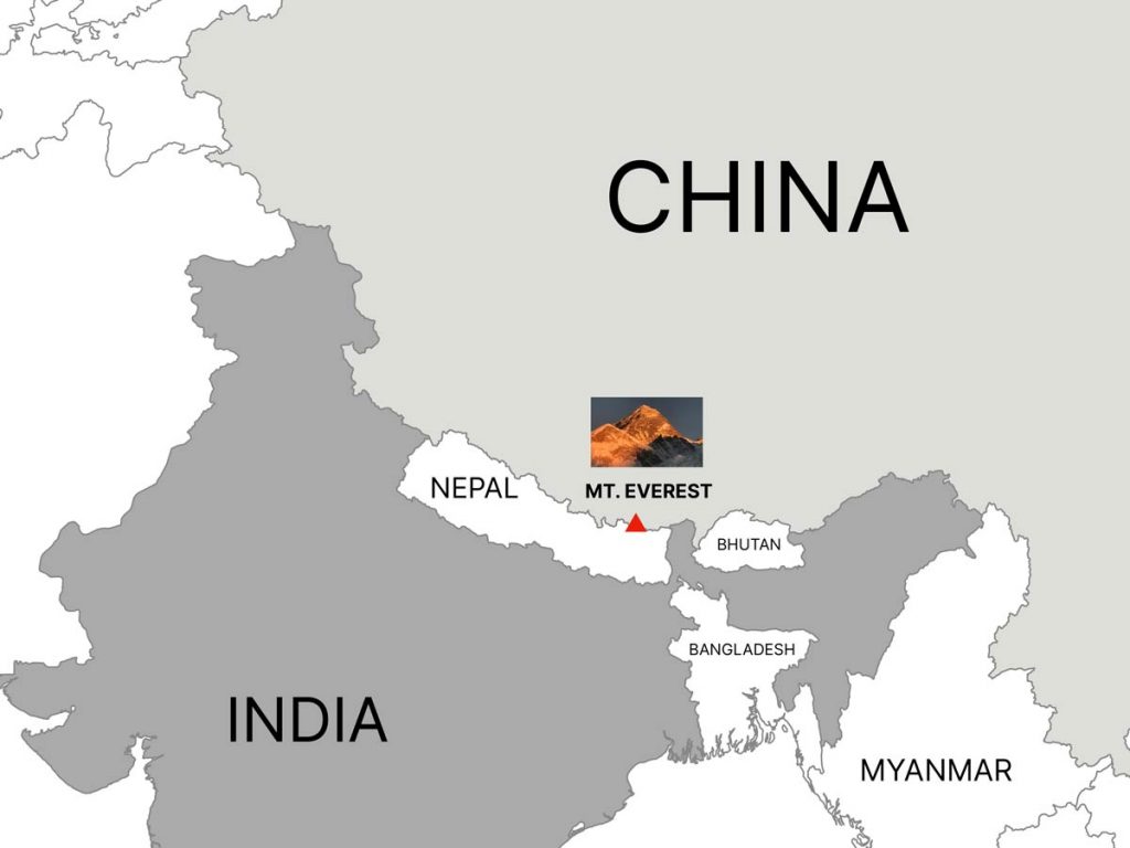 Mount Everest Location in Map